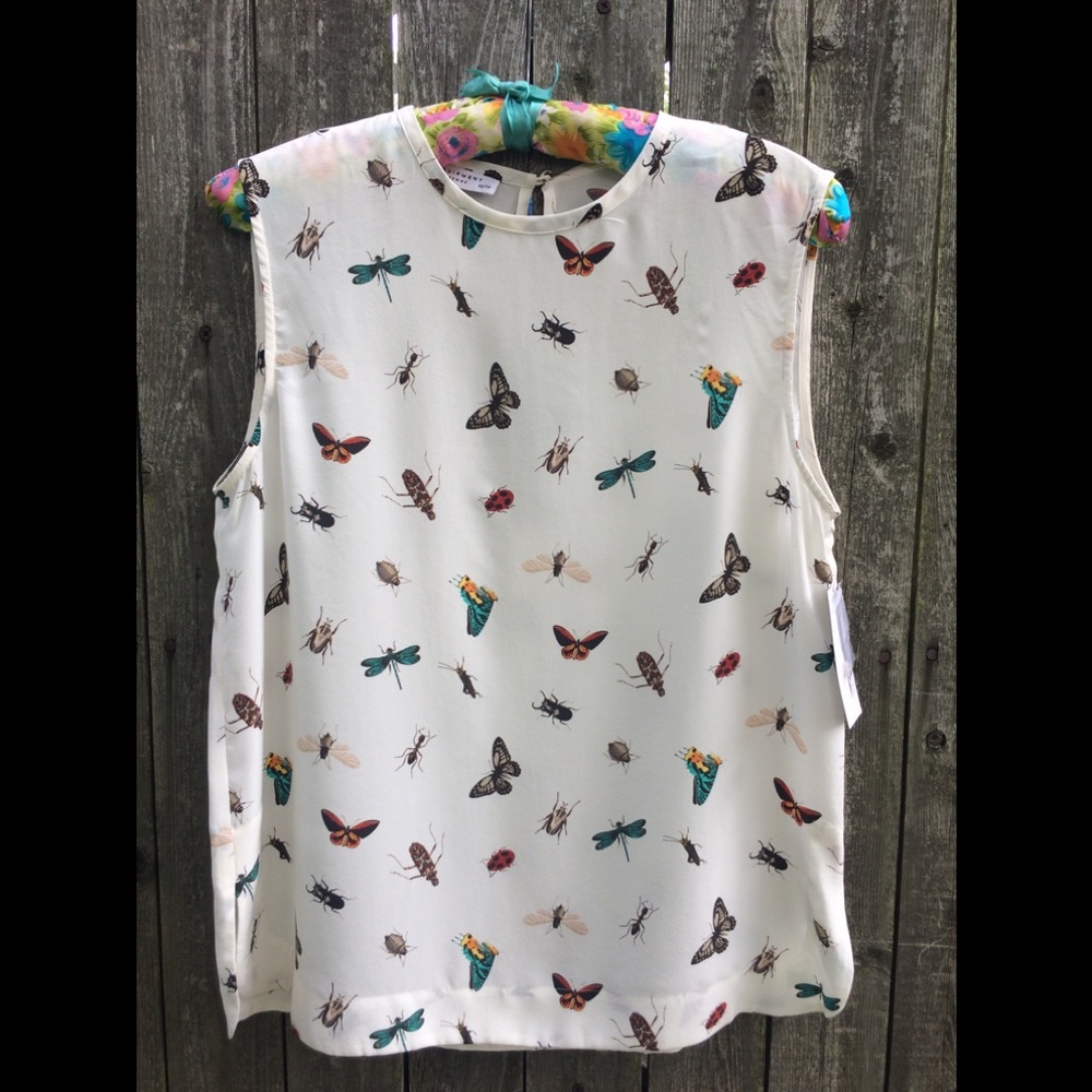 NWT EQUIPMENT FEMME XS 100% SILK Sleeveless Blouse